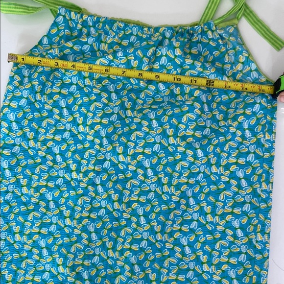 Blue and Green Casual Dress with Dragon fly Print - Picture 5 of 7